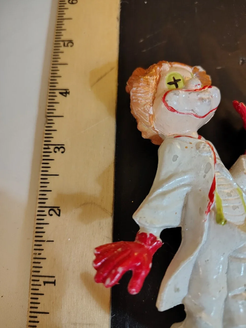 Pair of vintage plastic blow mold clown Christmas ornaments